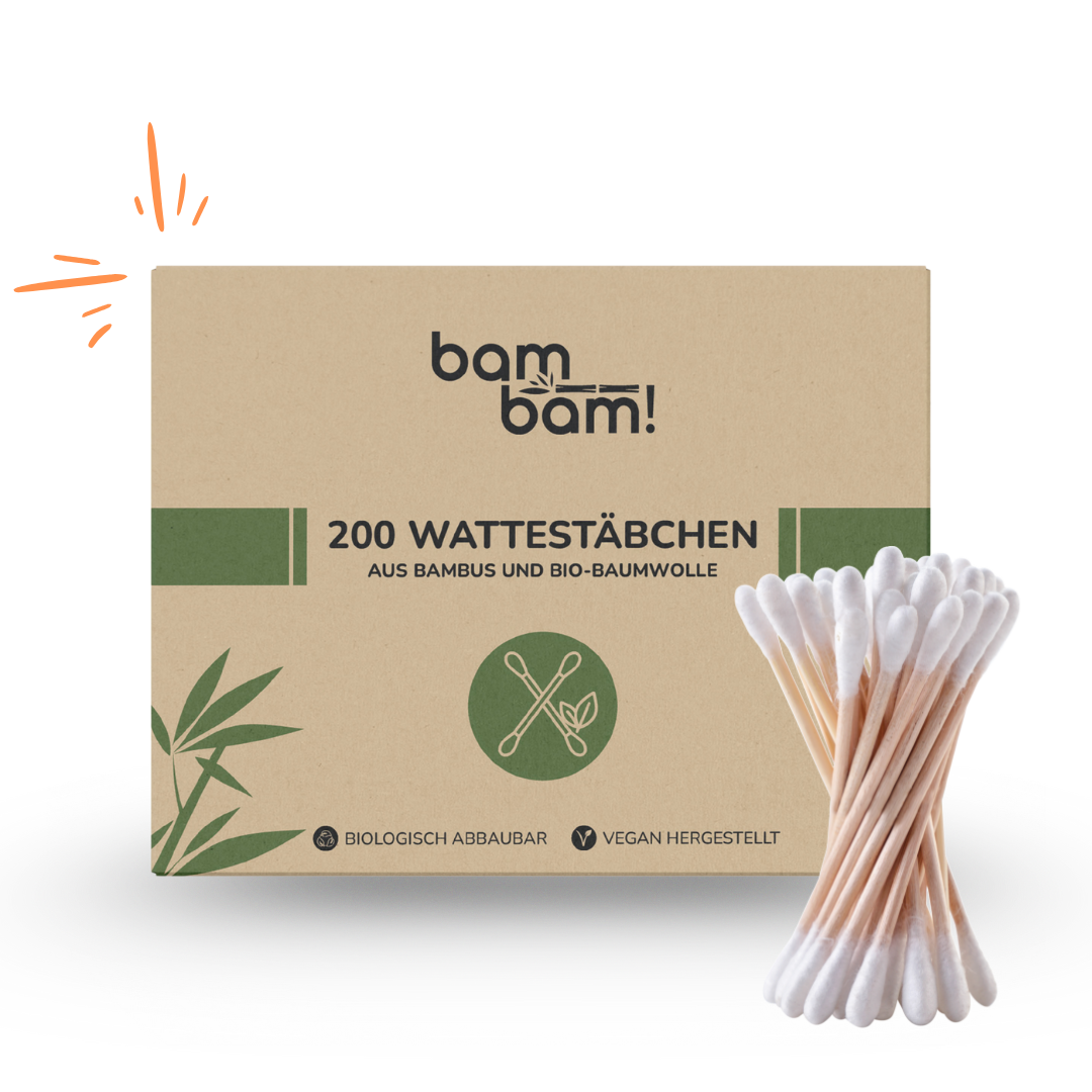 Nachhaltige Wattestäbchen - 200 Stück