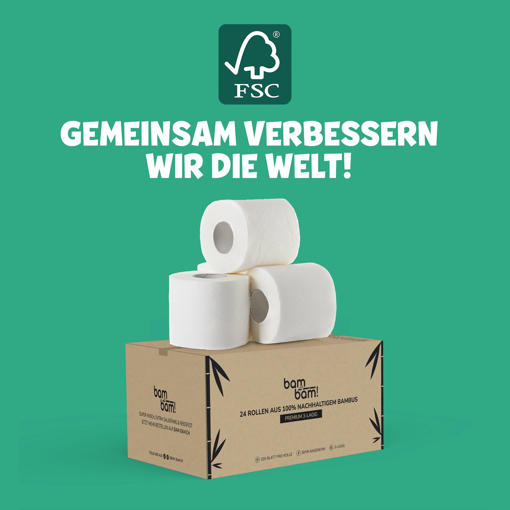 BamBam! 100% Bambus WC Papier aus nachhaltiger Produktion