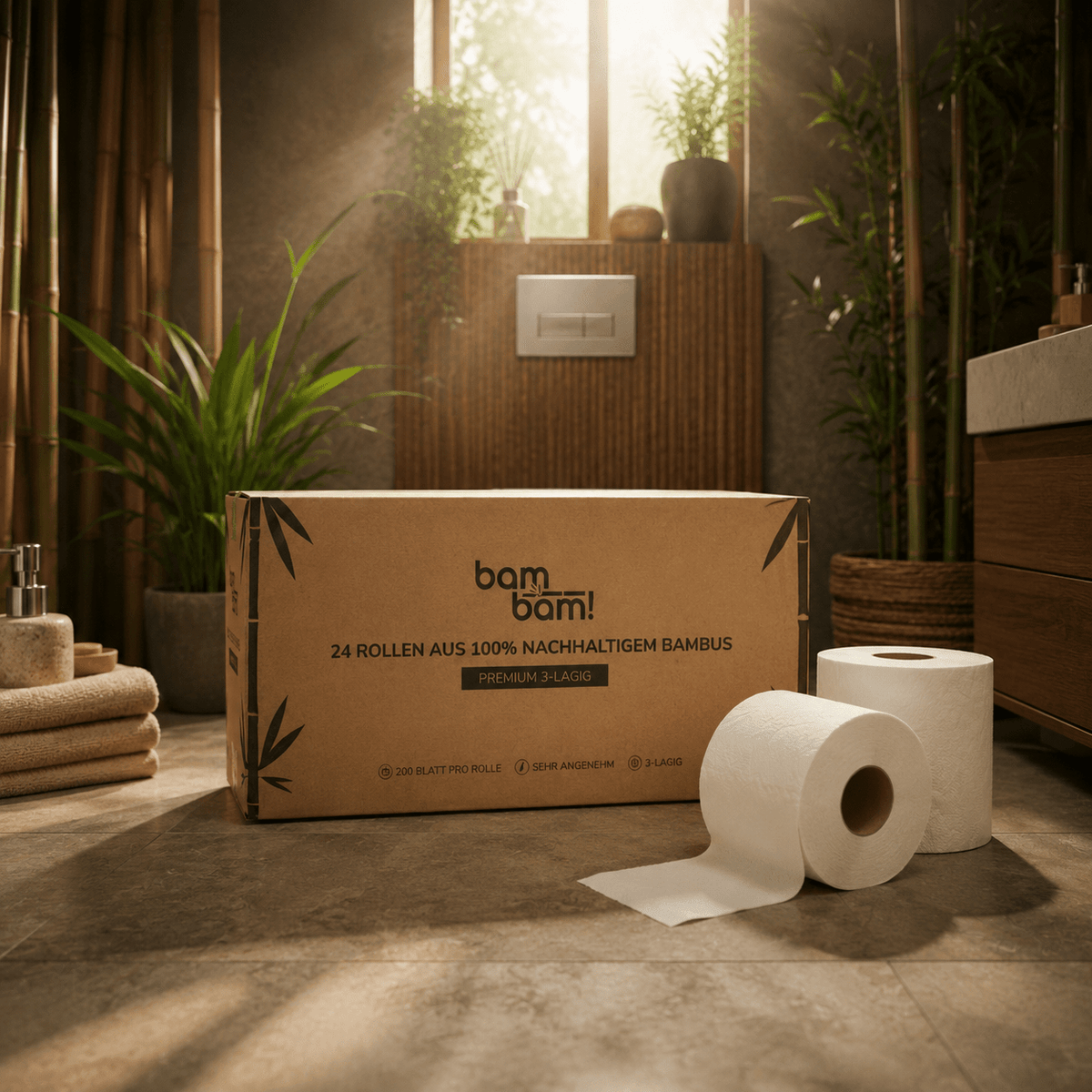 Nachhaltiges Bambus Toilettenpapier