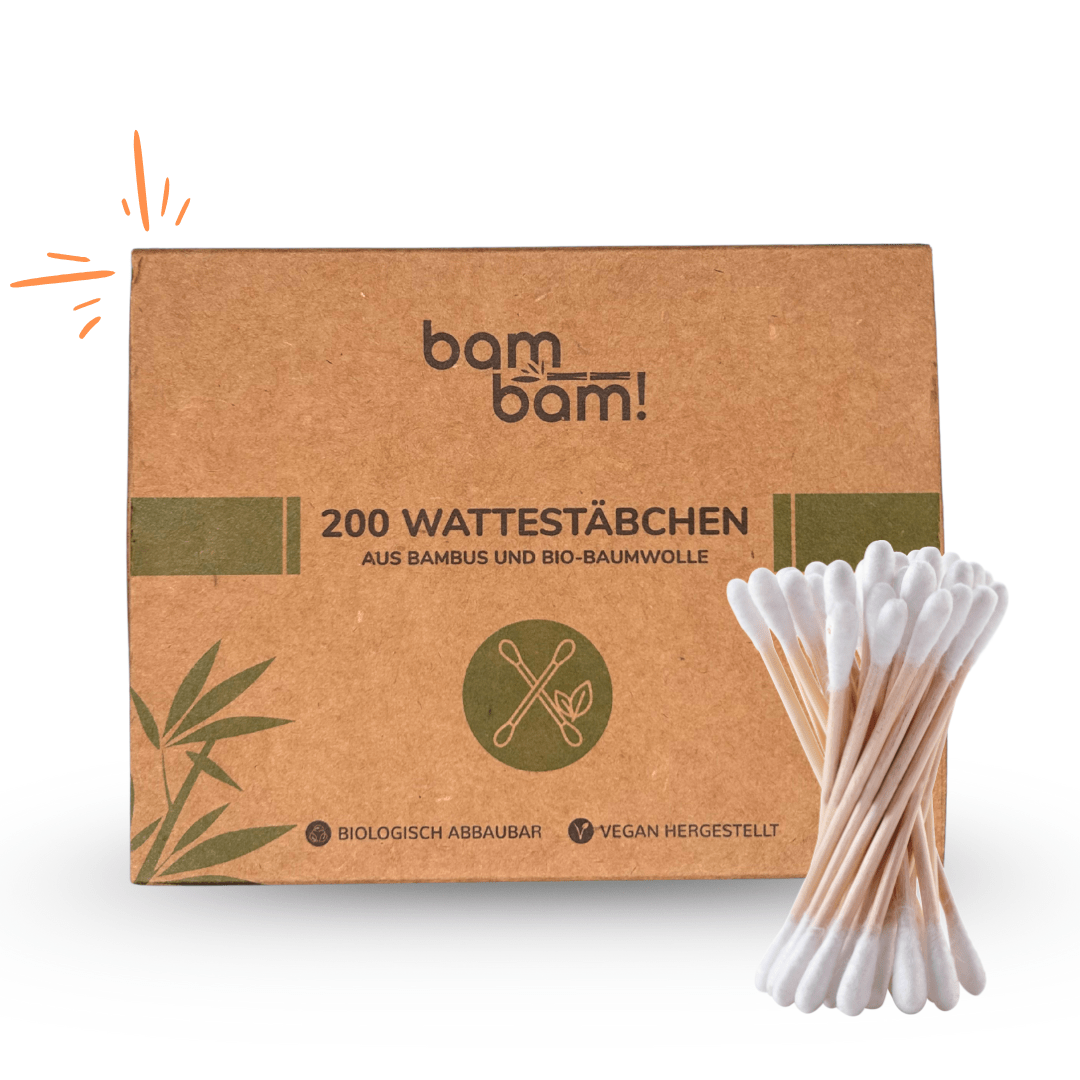 Nachhaltige Wattestäbchen - 200 Stück